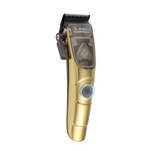 GAMMA+ X-Ergo Professional Cordless Hair Clipper with Microchipped Magnetic Motor 10,000 Strokes per Minute Matte Gold Body Kit
