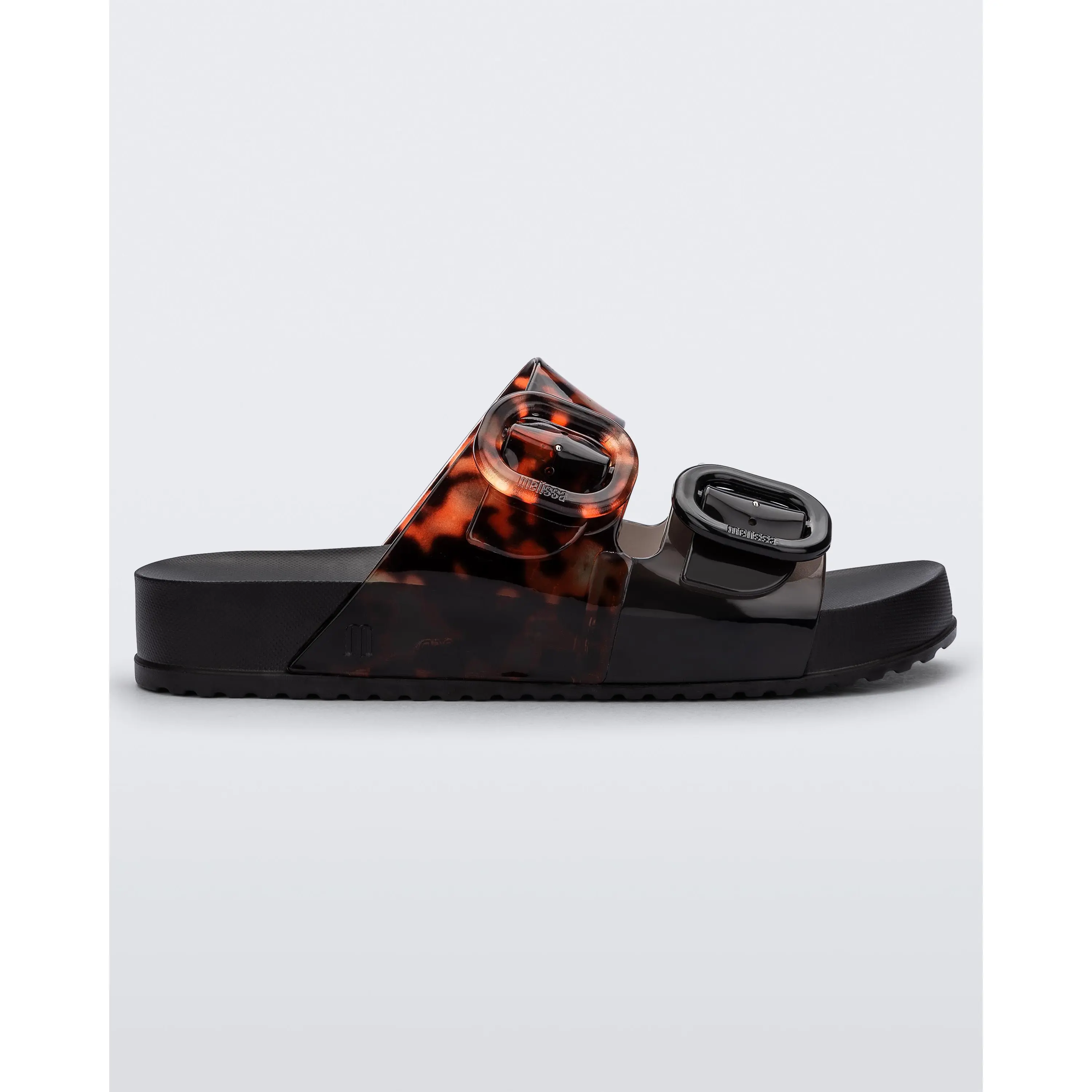 Melissa Women's Cozy Buckled Slide Sandals - Adjustable Straps, Casual Footwear, Lightweight Lug Flat Sole Shoe