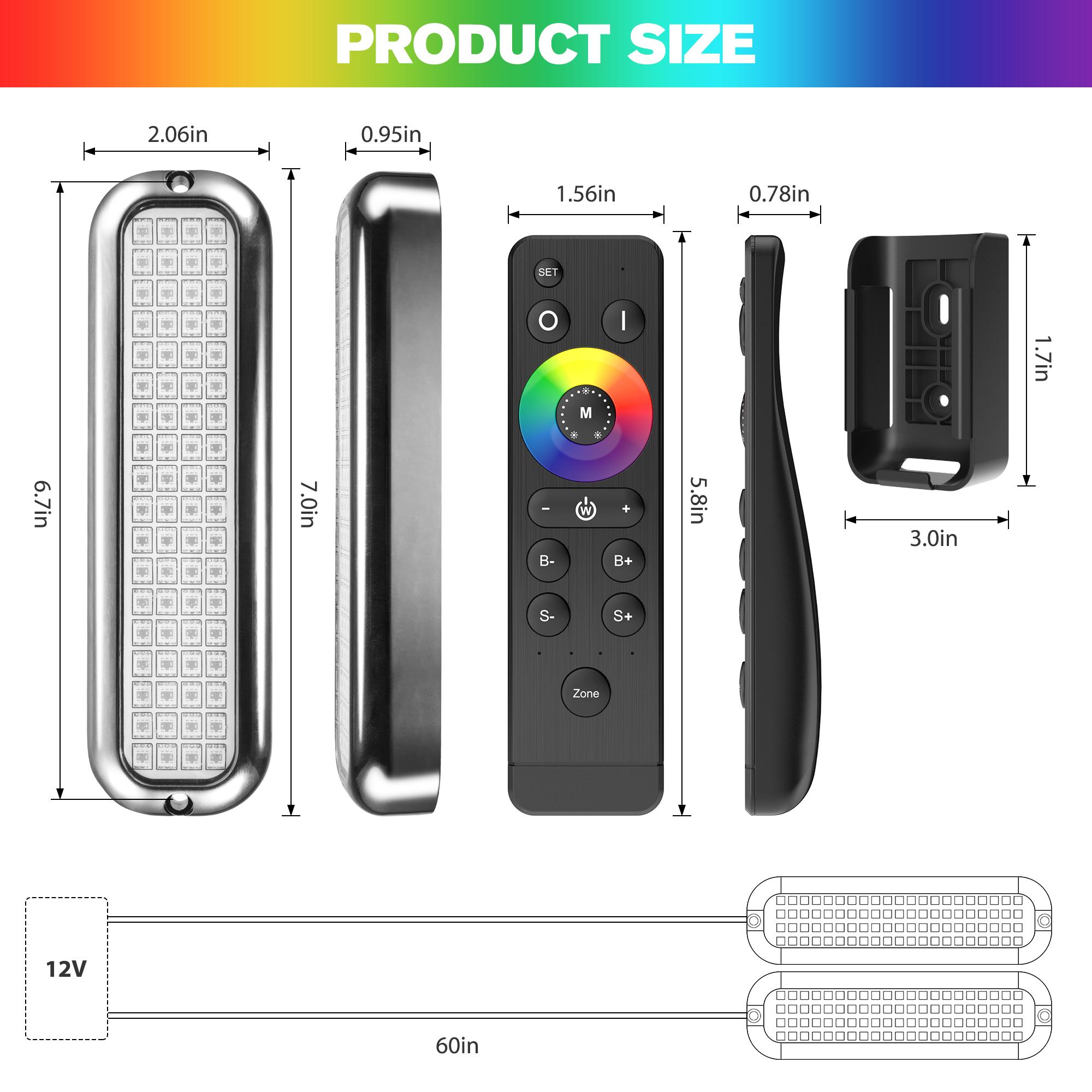 HUSUKU Wireless RGB Underwater Boat Lights, GT Series, DC12V, MAX 120W 12000LM, IP68, All-Metal Body, Wireless Grouping & Control Auto-Sync, Powerful for Yacht Boats Docking Transom HUSUKU Wireless RGB Underwater Boat Lights, GT Series, DC12V, MAX 120W 12000LM, IP68, All-Metal Body, Wireless Grouping & Control Auto-Sync, Powerful for Yacht Boats Docking Transom