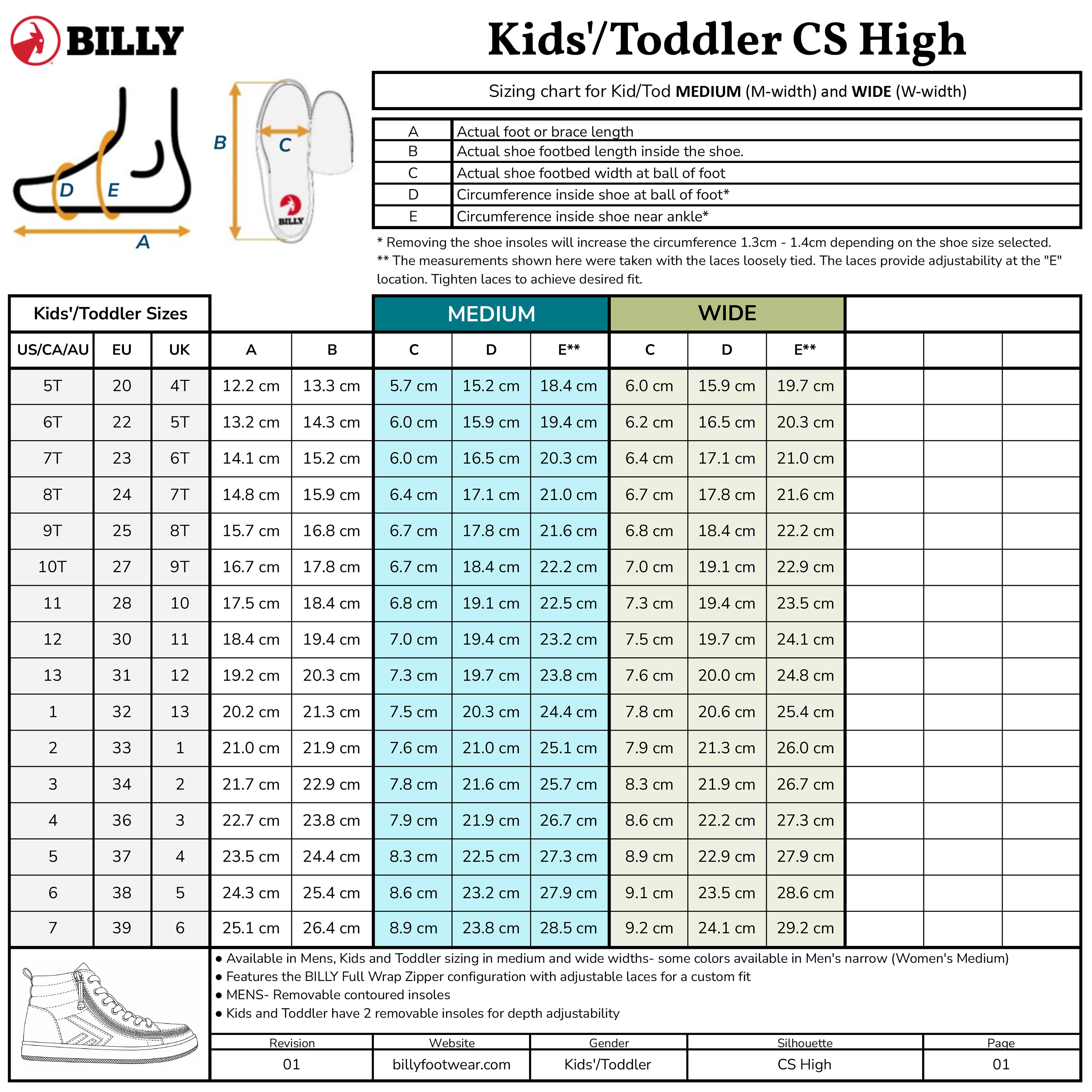 Kids'/Toddler BILLY CS High Tops Kids'/Toddler BILLY CS High Tops