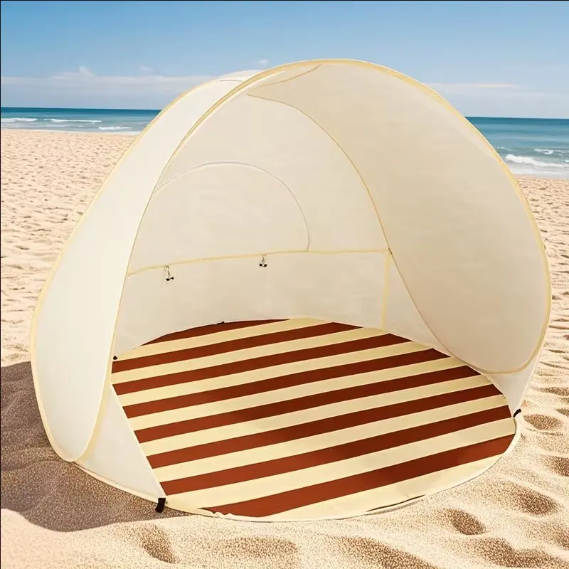Quick-Open Pop-Up Beach Tent, Portable Outdoor Sunshade Shelter with UV Protection & Mesh Fabric for 2-3 People, Easy Fold Camping Shelter for Beach Trips, Picnics, Hiking