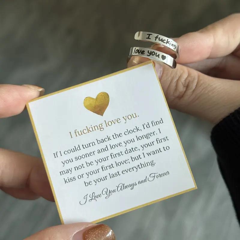 I Fvcking Love You Ring Adjustable Tarnish-Free Hypoallergenic One Size Fits All Daily Reminder Gift for Significant Others