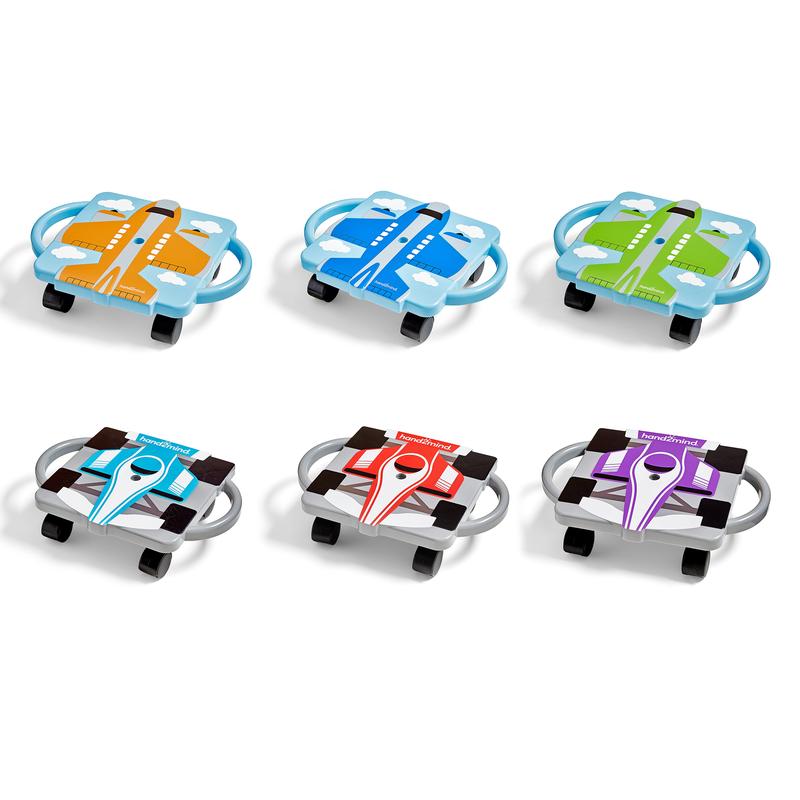 hand2mind Multiple Colors Speedway Racer Scooter Board, Red, Blue, Purple, Green Scooter Board, Gross Motor Toys, Kids Exercise & Physical Education Equipment, Playground Toys, Indoor Active Play, Toddler Outdoor Activities