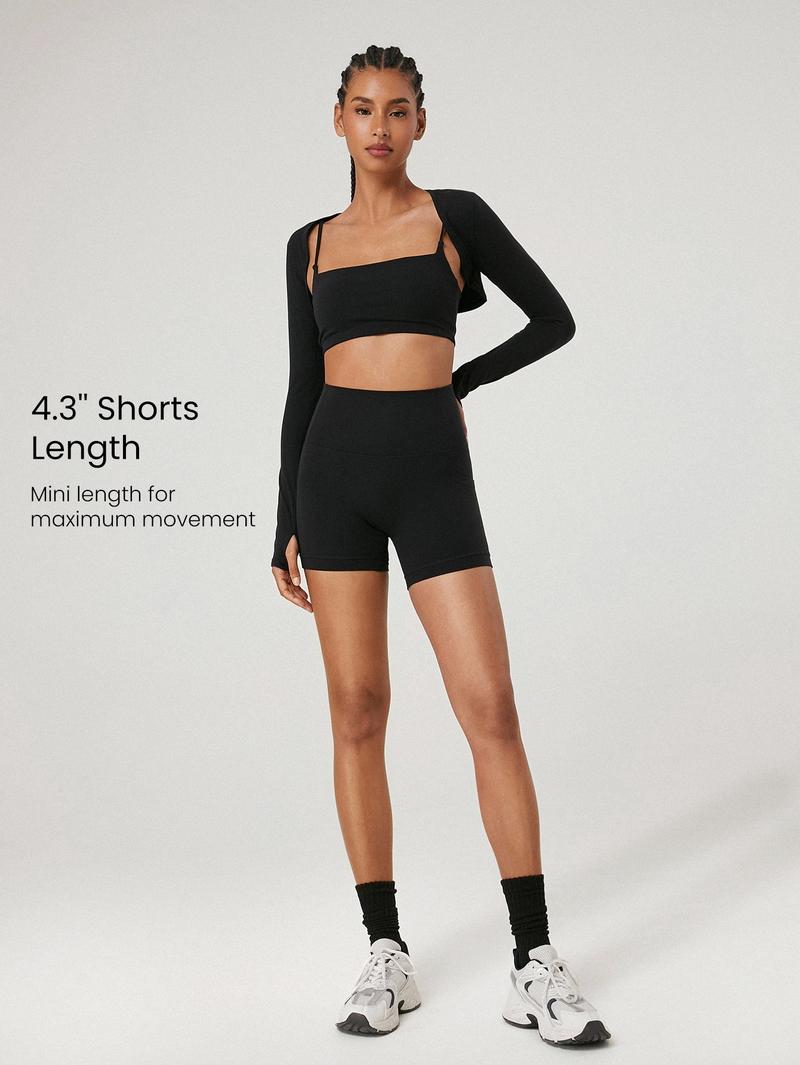 GLOWMODE 4.3" FeatherFit Anti-Slip Pocket Bike Shorts Non Front Seam Low Impact Cycling Running Gym Workout Summer TikTokShopBlackFriday