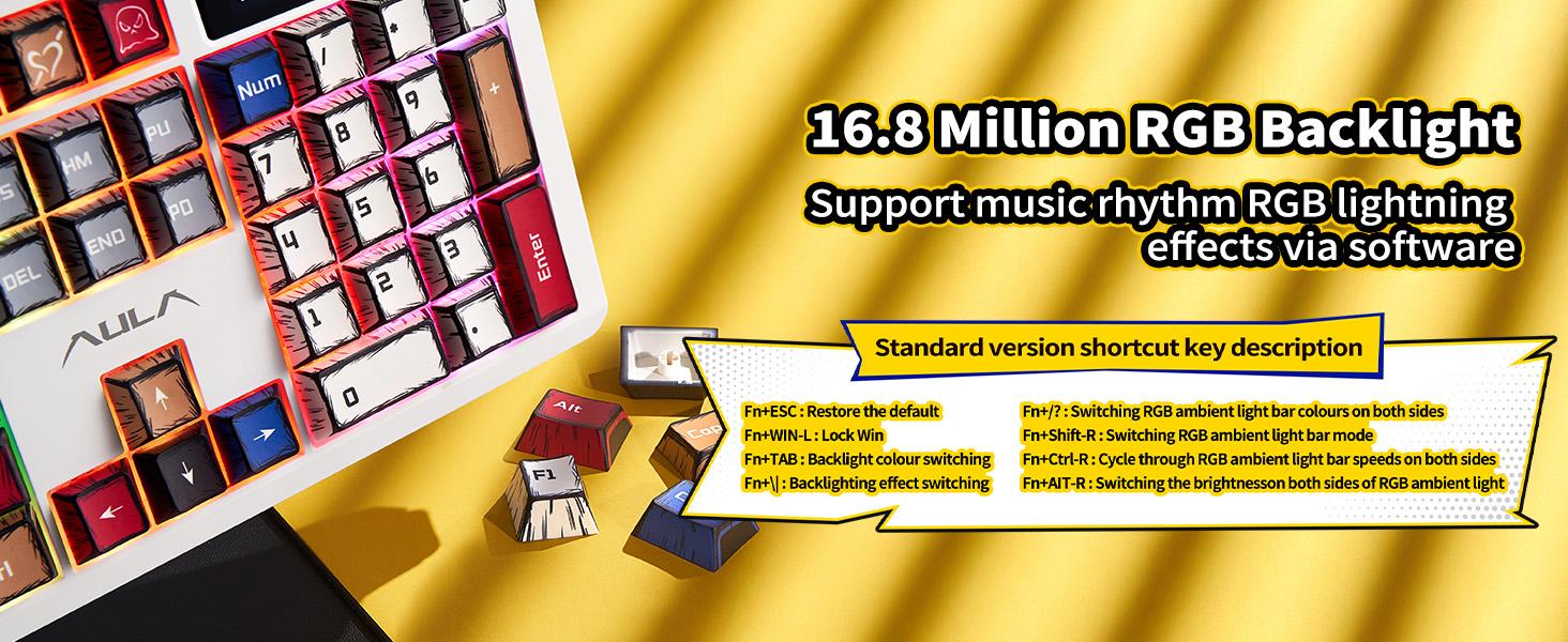 [Urtechdaddy-Edtion]AULA F106 PRO Wireless Mechanical Keyboard,Full Size Gaming Keyboard with Hot Swappable Knob & Screen,Tri-Mode RGB Backlit with 8000mAh for PC/Laptop/Windows