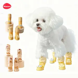 High-Top Dog Boots - Non-Slip Silicone Rain Shoes for Small Dogs, Waterproof & Durable Outdoor Puppy Shoes for Walking/Hiking (4PCS Set)