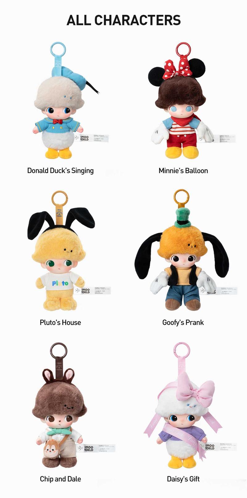 POP MART DIMOO WORLD × DISNEY Series-Vinyl Plush Keychain Blind Box