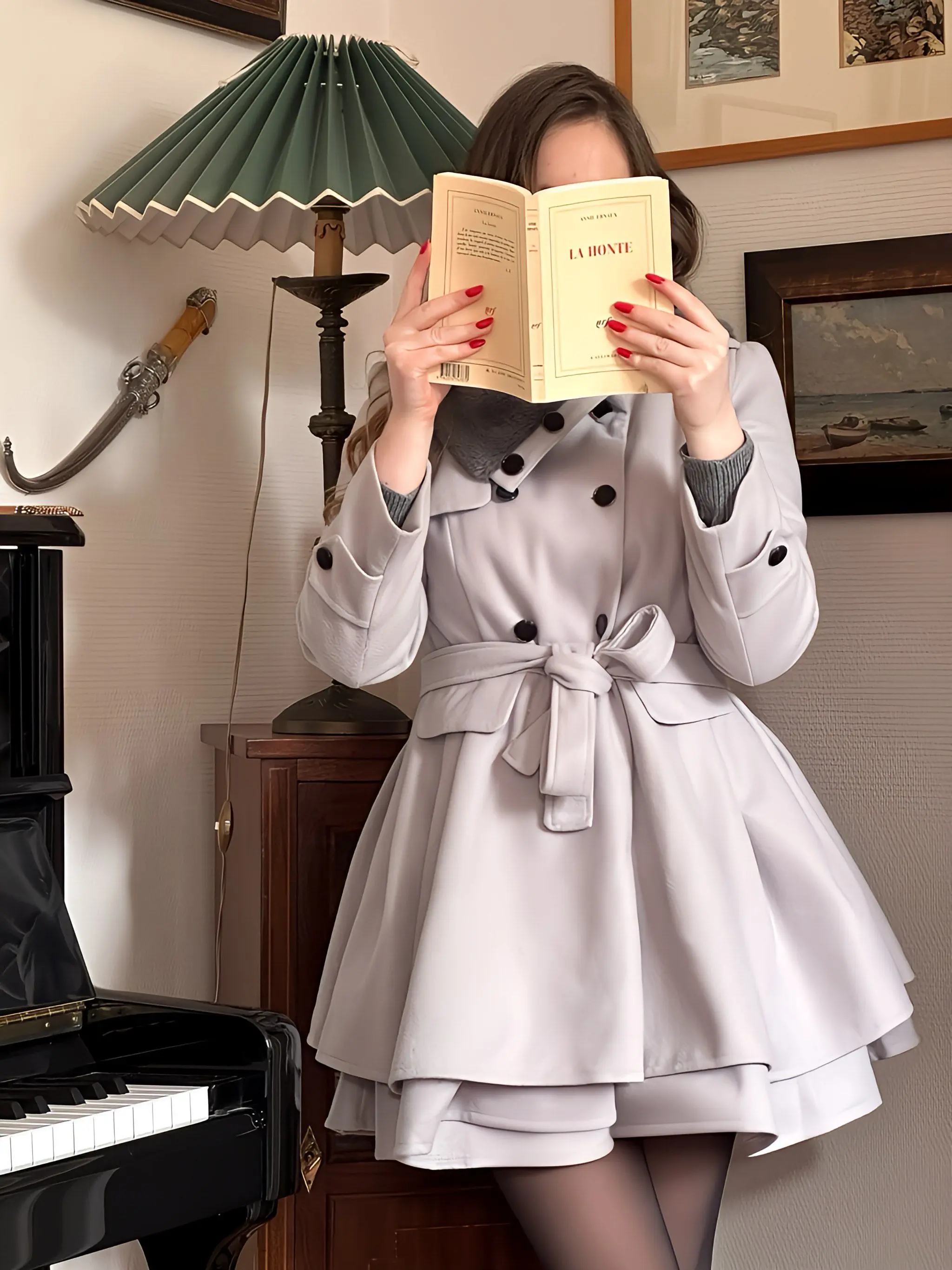 RETRO STAGE Women's Overcoat, 1950s Vintage Winter Outerwear with Faux Fur Collar, Slim-Fitting Non-Stretch Polyester, Button-Front Above-Knee Length