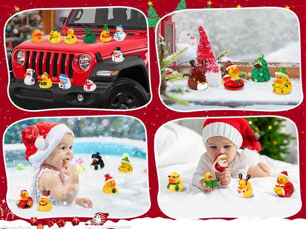 2025 Advent Calendar Christmas Rubber Ducks, Christmas Ducks 24 Days Countdown Gift for Kids Boys Girls, Christmas Party Favor Gifts, Christmas Goodie Bag Stuffers Rubber Ducky Bath Toys Kids Showers