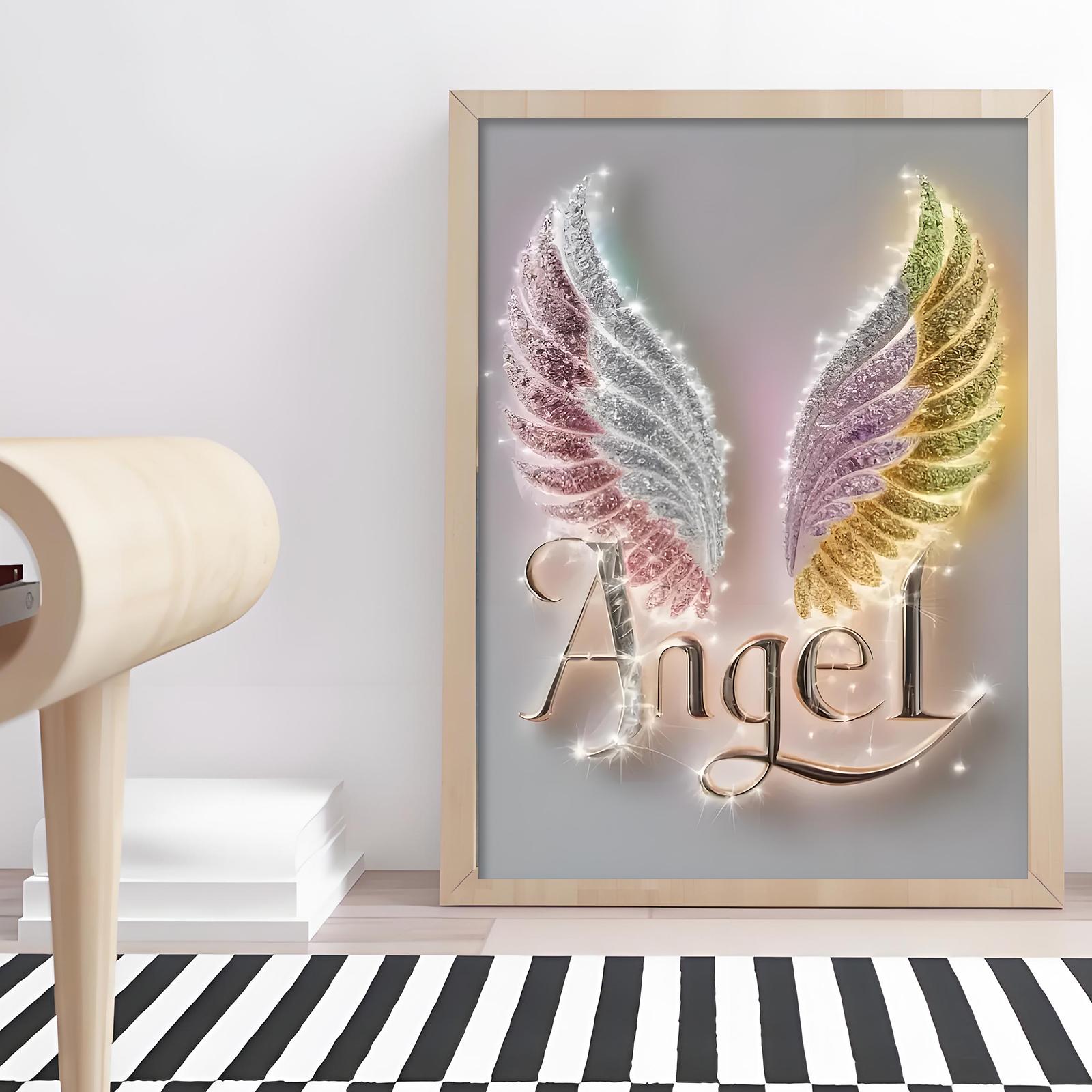 Diamond Paintings Kits for Beginners,Angel Wings Diamond Arts Kits for Adults, 5D DIY Full Drill Paint by Diamond Dots,Gem Art Painting Kit for Home Wall Decor 11.8x15.8 Inch,Suitable for Gifting