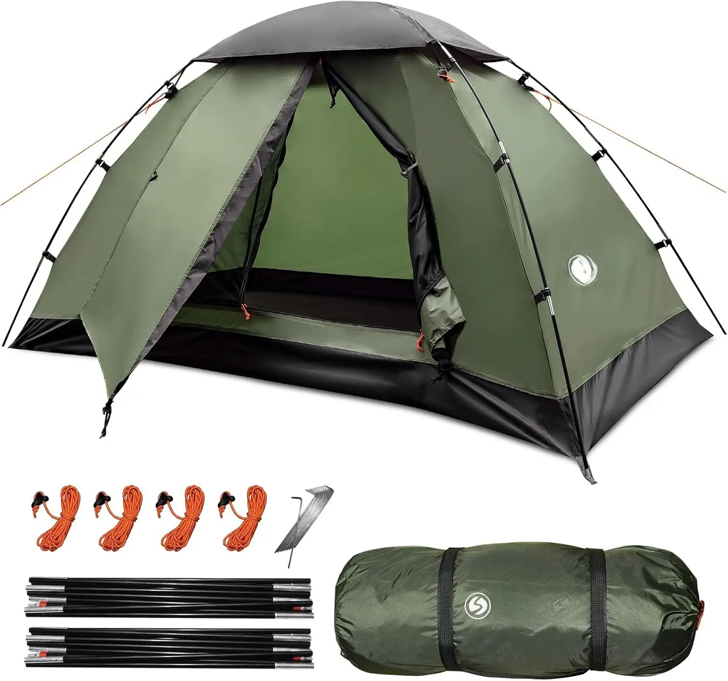 Backpacking Tent for Camping 1/2/3 Person Hiking Ultralight Tent for  Windproof Outdoor Two Doors Tents Easy Quick Setup Lightweight Instant Tents