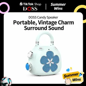 DOSS Vintage Candy Cute Retro Mini Portable Bluetooth Speaker - Audio Mobile Portable Speakers with Subwoofers, USB Port, Lightweight Design, Stable Connection, Manufacturer Warranty, Ideal Gift for Outdoor Fun fathersdaygift
