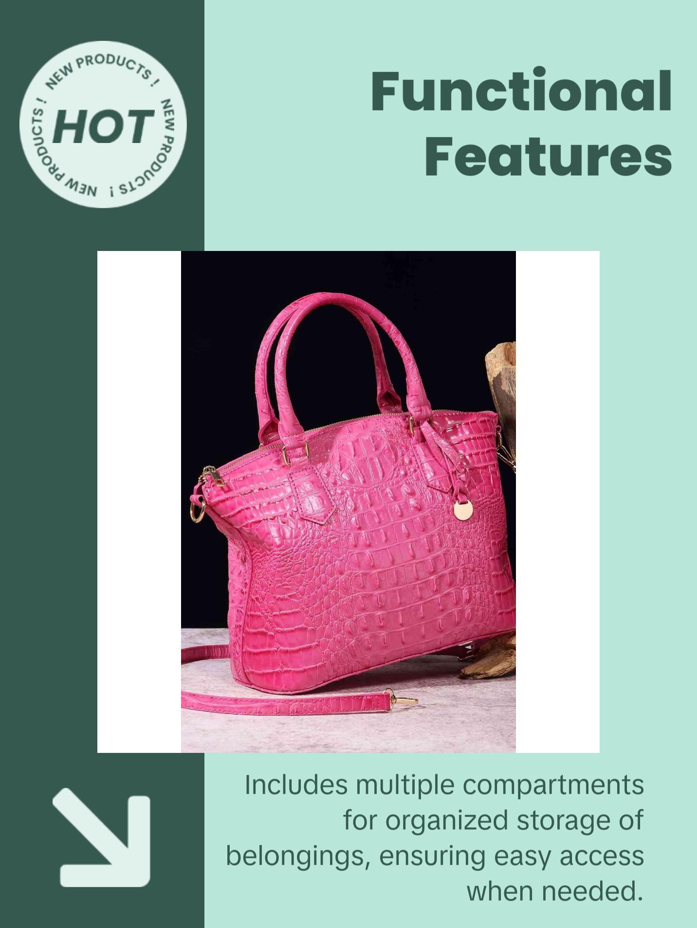 Crocodile Leather Handbag