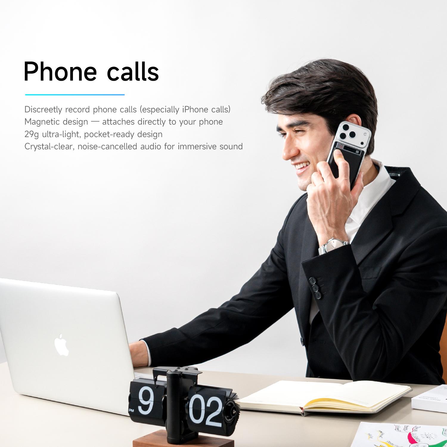 Mobvoi TicNote Agentic AI Notetaker Translator Voice Recorder 64GB Memory Note Recorder 120+ languages with Speaker ID Real-time Transcription and Translation AI Podcast Deep Research Content Creation for Phone Call Lectures Meetings Interviews