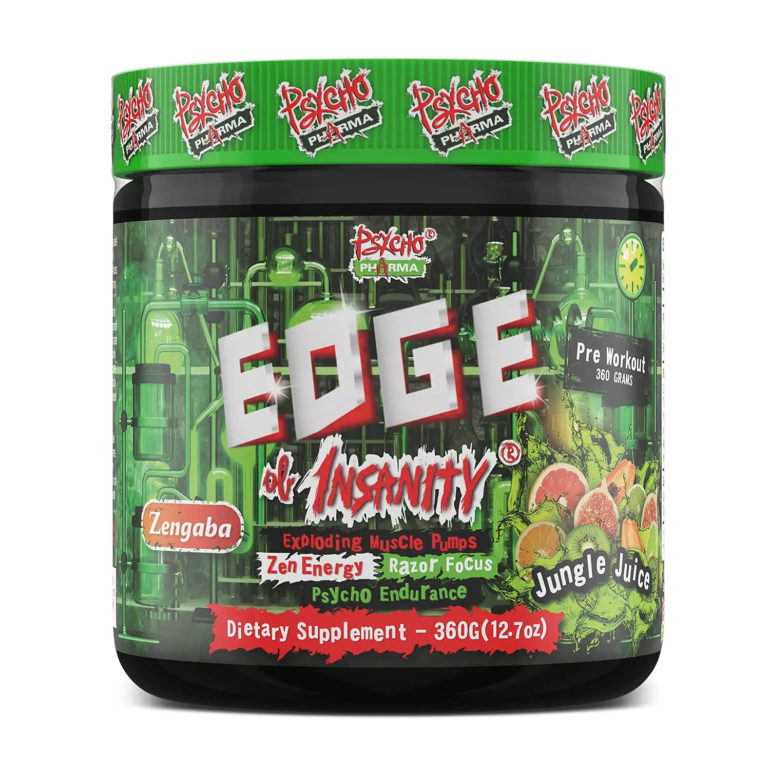 Psycho Pharma Edge of Insanity Pre-Workout Powder - 350mg Caffeine High Potency Endurance Training Supplement, Focus and Energy Support Pre-Workout Product for Aggressive Energy, Focus, Pump Support (Fitness & Nutrition Wellness Aid), High Potency Supplem