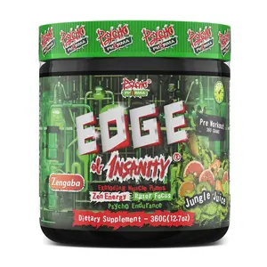 Psycho Pharma Edge of Insanity Pre-Workout 350mg Caffeine for Aggressive Energy Focus & Pump Support
