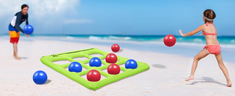 Pool Toys Games Set- Tic Tac Toe Inflatable Pool Toy with 10 Balls - Pool Games for Adults Teens Kids 2-10 Players - Pool Party Decorations