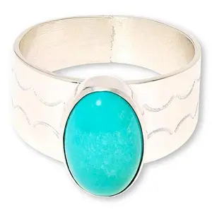 Mine Finds by Jay King Sterling Silver Baja Turquoise Oval Ring