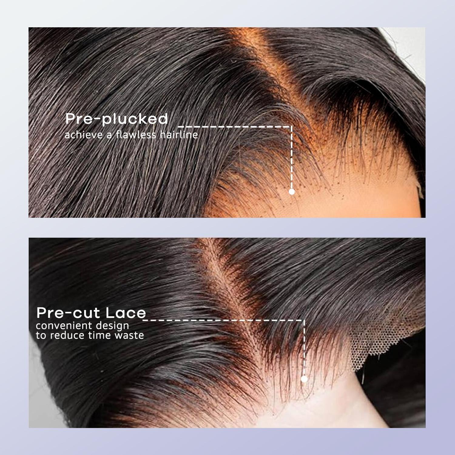 [Free Upgraded 7x6 Lace] Menglle Hair Glueless 250% Density 7x6 Lace Closure Wig Bouncy Body Wave Pre Cut Pre Bleached Ready Go Wigs Side Part#springfresh#GiftedInLove