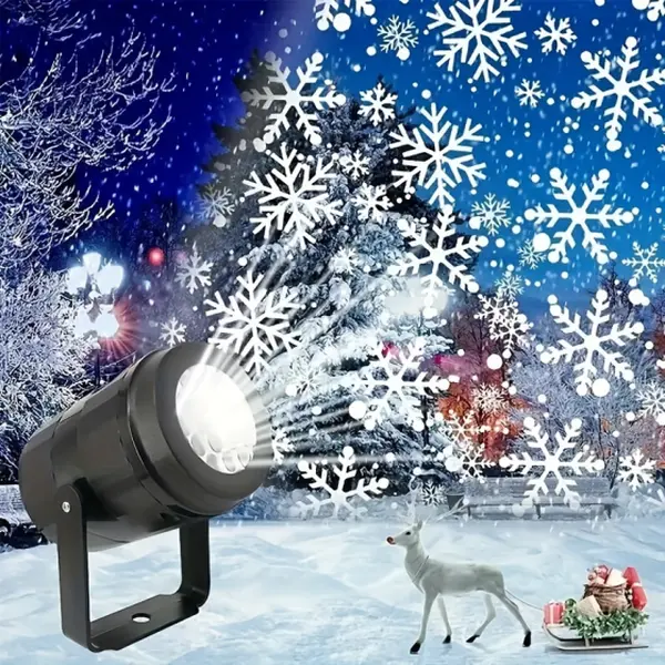3D Rotating Shatterproof Snowflake Projector - Energy-Efficient USB Powered LED Light Lamp with Adjustable Angle, Indoor Decor for Christmas, Home Ambiance