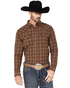 Cody James Men's Rusty Nail Plaid Print Long Sleeve Snap Western Flannel Shirt - Cjfa22fl8