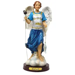 San Rafael Arcangel 8"-12" Inches Tall Alas Blancas St Raphael Archangel Estatua Brand New Religious Decor Standing Statue