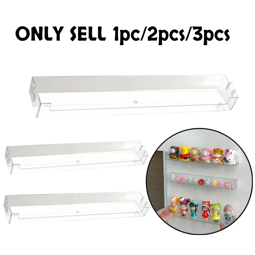Wall-Mounted Acrylic Display Stand, Transparent Floating Rack, Wall Mounted Organizer, No Drilling, Easy Installation, Ideal for Living Room, Dorm, Toy Storage, Decor