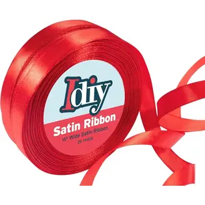 Idiy Satin Ribbon - (2 Pack) 1/2, 25 Yards, Red - Great for DIY Crafts, Gift Wrapping, Wedding Decorations, Sewing Projects, Party, Decorative Embellishments, Hair Bows, Baby Showers, and More!