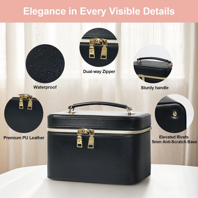 Vanity Case with Lighting Portable Mini Makeup Bag Cosmetic Bag Travel Makeup Case Organizer For Women Toiletry Bag for Girls Traveling With Handle Artist Storage Bag