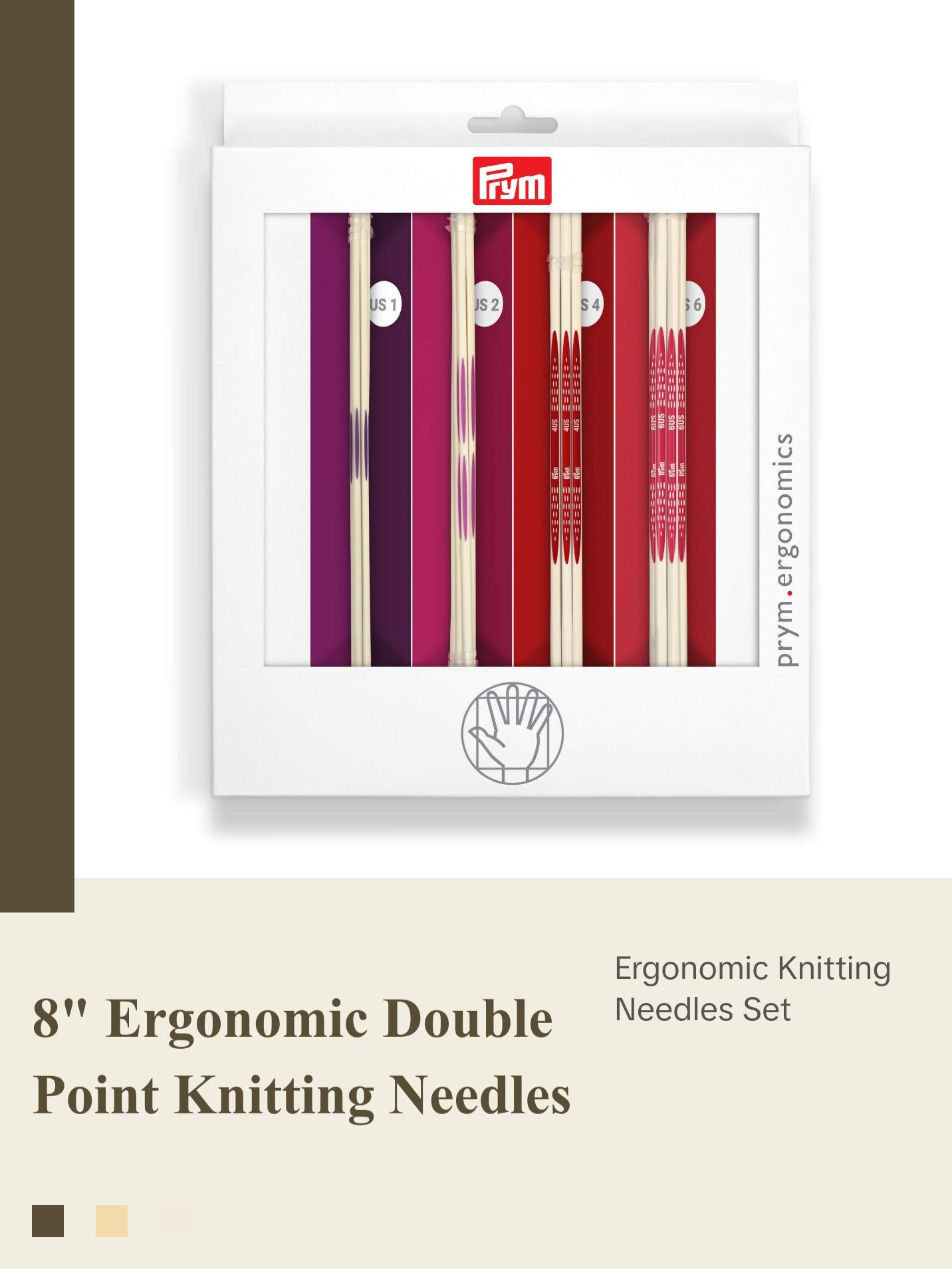 8" Ergonomic Double Point Knitting Needles Set