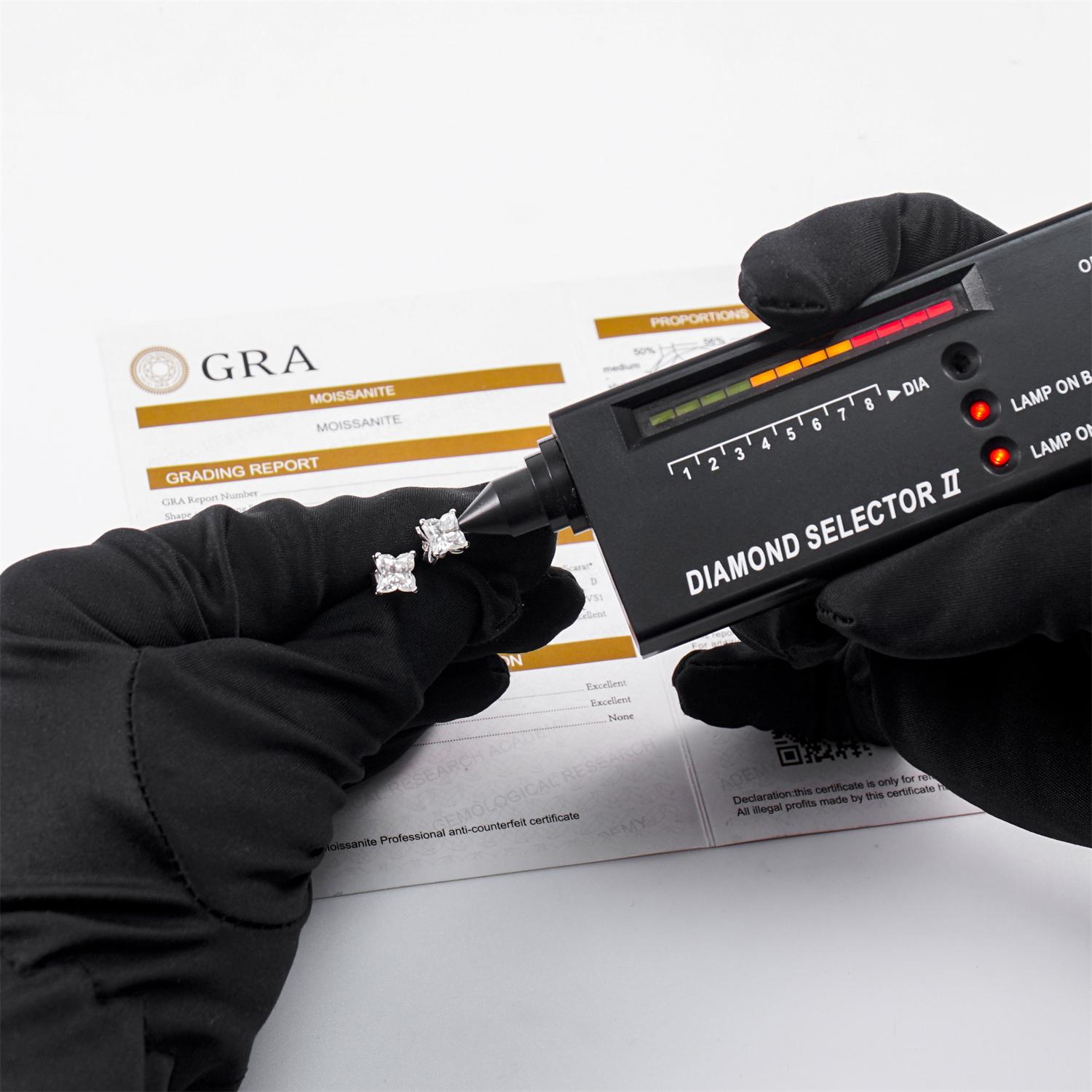 Delzzad Solitaire Lily Bulb Clover Stud Earrings Lab-Created Moissanite Stud Earring S925 Sterling Silver Moissanite Jewelry Perfect Birthday Christmas Gift for Men Women Wedding Set