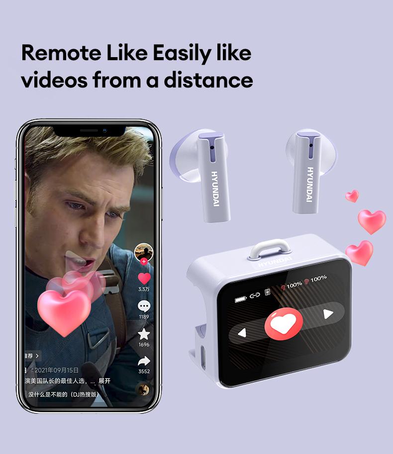 HYUNDAI C19 Multifunctional In-Ear Wireless Headphones with Bible Prayer App, Bluetooth 6.0, LED Smart Screen, Find Earbuds Anti-Loss Function, Hi-Fi Sound, Audio Earbuds for Music, Prayer & Calls, Ideal Gift for Men & Women, Compatible with Android & iOS