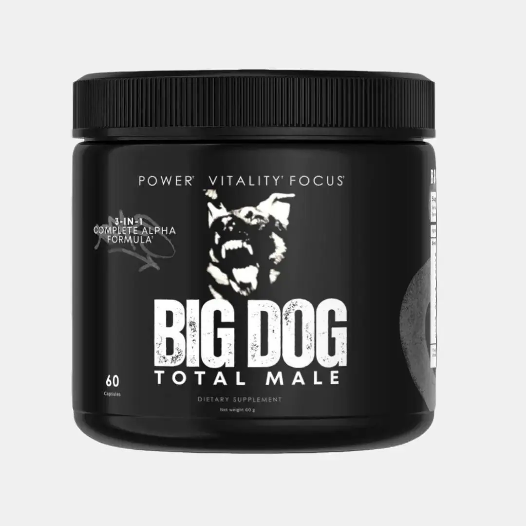 Total Male 3-in-1 Alpha Blend Vitality Nitric Oxide Cognitive Function Supports Vitality Blood Flow Muscle Stamina Mental Focus Shilajit Tongkat Ali Turkesterone Arginine Citrulline Natural Fitness Supplement - Black Friday Gifts for Men