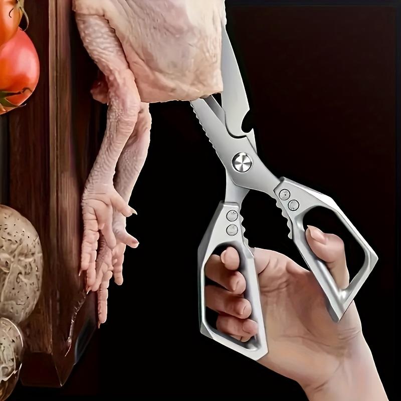 Kitchen Scissors All Purpose - Stainless Steel Kitchen Shears, Sharp Silver Meat Scissors, Dishwasher Safe, Heavy Duty Poultry Shears, Japanese Cooking Scissors for Food, Chicken Bones, and Turkey – Perfect Father's Day Gift! & Dealsforyoudays