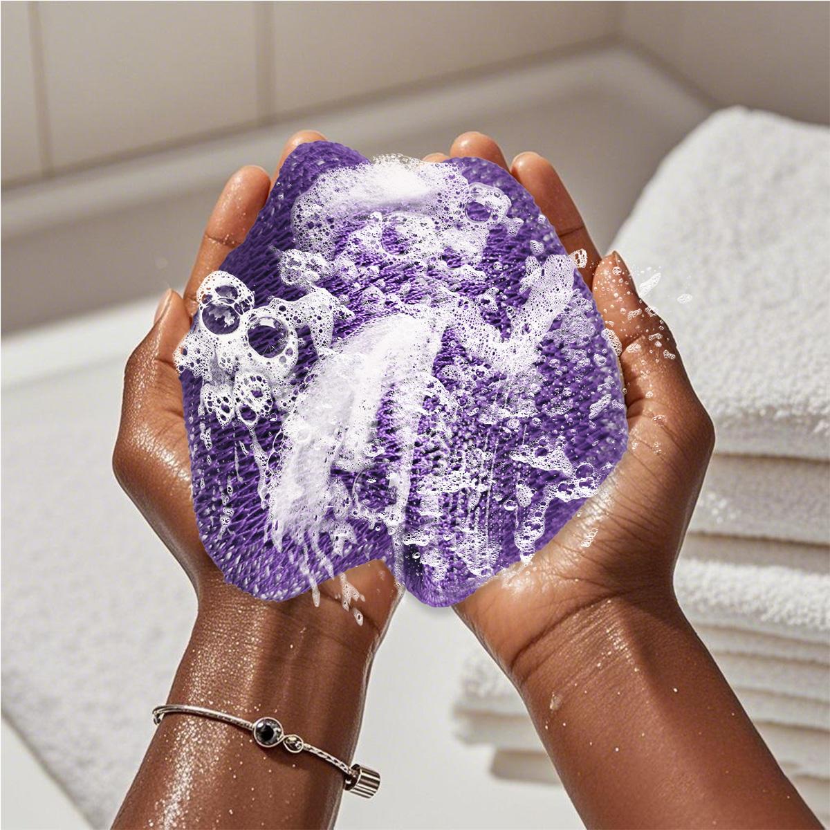 4 Piece African Exfoliating Net Sponge Bundle, Ethically Sourced from Nigeria Bath Sponge Bath Sponge Shower