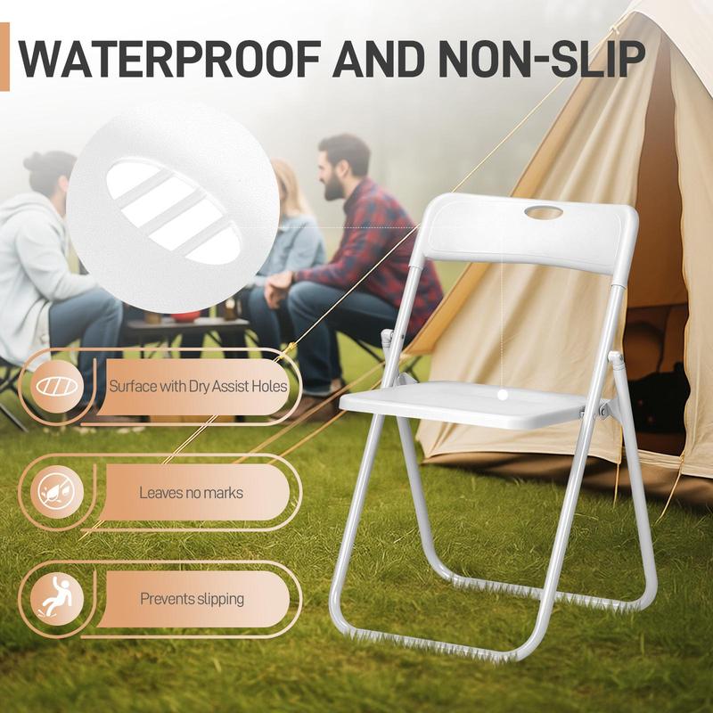 Karlhome 10-Piece Foldable Chairs - 300LBS, 6 Colors, Lightweight Plastic + Reinforced Metal Frame | Easy to Fold for Indoor/Outdoor Parties, Weddings, Patios