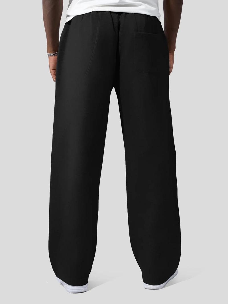 Fioboc Men‘s CozySpacer Fall Drawstring Wide Leg Pants Curved Design