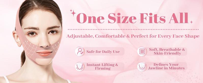 Adjustable V Line Sleep Strap: Prevents Mouth Breathing & Tightens Jawline – Overnight Face Slimming Mask for Contouring and Nasal Breathing Support（ From chin to the top of the head: 23-26.5 inches）