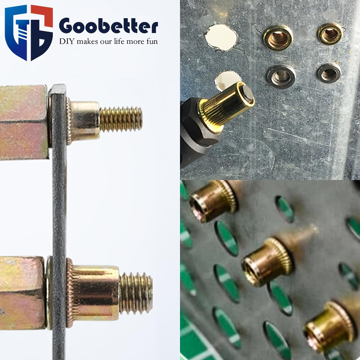 Rivet Nut Tool Kit, 16-Inch Rivnut Tool with 15 Metric & SAE Mandrels and Rivet Nut Gun, 200pcs Rivnut Tool Kit Assortment, Nutsert Tool Kit with Carrying Case