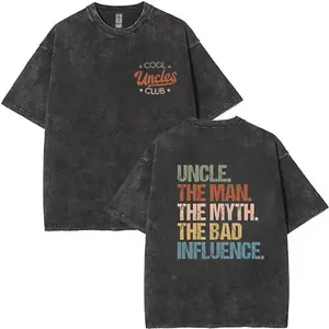 Cool Uncles Club The Man Myth Bad Influence Double Sides Shirt, Funny Uncle Gifts, Best Uncle Ever Shirt, Cool Uncle T-shirt,Gift for Uncle Cotton Tee, Christmas gift
