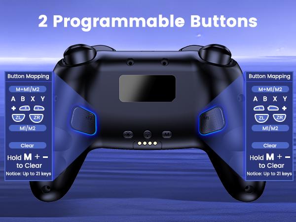 Switch 2 Pro Controller, 1000mAh Battery, Wireless Bluetooth Controller with Hall Effect Joysticks & Triggers, for Switch2/Switch/Switch OLED/Switch Lite, with 7 Light Modes/Paddle/Turbo/Motion/Charging Dock