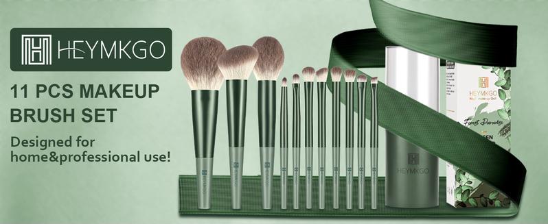 11Pcs Green Makeup Brush Set  Fluffy SOFT Bristles (No Itchy!)    Ultra Soft Fluffy Bristles + Storage Case Multi-Function Brushes kylie  brush  set