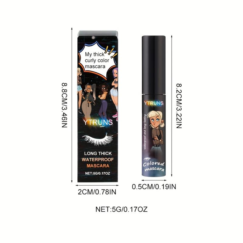 YTRUNS Color Mascara Purple Tone Thickening Lengthening Long-lasting Effect Waterproof for All Skin Types Christmas Party Stage Makeup - Lash