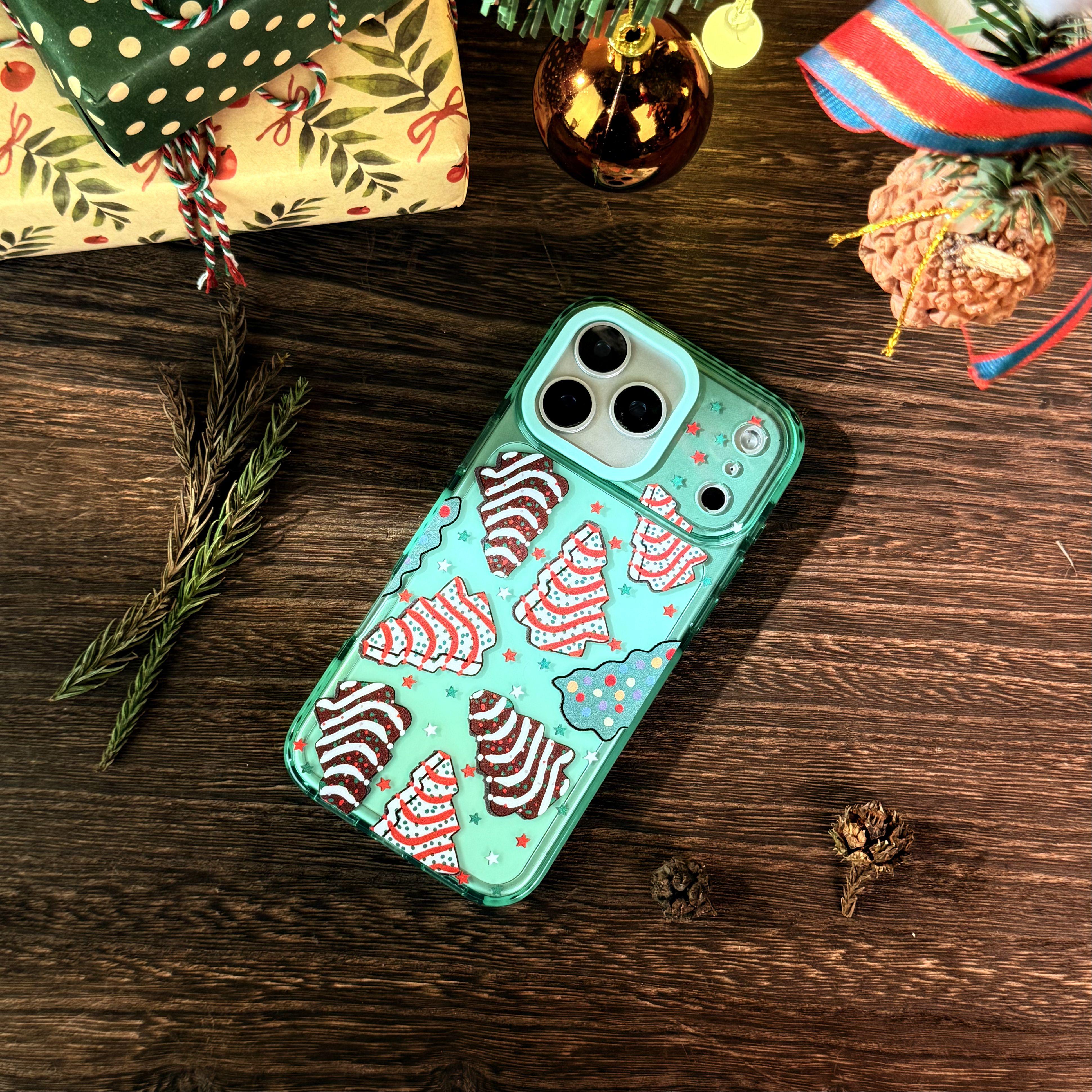 Christmas Tree Phone Case for iPhone 17Pro Max Air 16 15Plus 14 13 12 11, Two-color TPU, Shockproof Drop, Protection Durable, Christmas Gifts for Girls.JL28