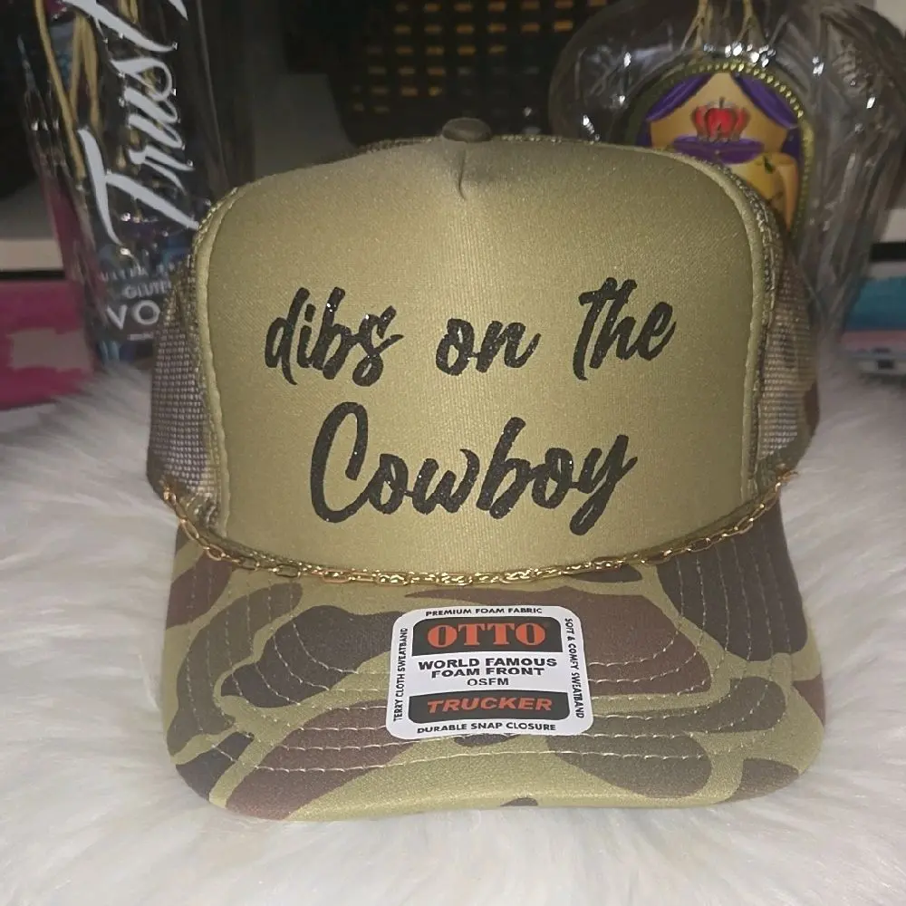dibs on the cowboy camo green - Otto trucker hat - Fashion Accessory. [chain sold separately]
