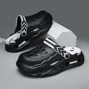 Unisex Aesthetic Cloud Clogs - 1.8" Thick Platform Height Increase Sandals, Trendy Marble Wave Design Garden Shoes, Lightweight Breathable Beach Slides, Comfortable Fashion Walking Slippers for Men Women