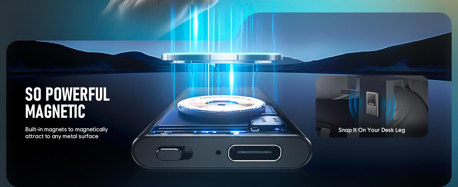 Magnetic Voice Recorder-One-Touch Recording,HD Noise Reduction,Long Battery,Large Storage,Include OTG adapter,Slim and lightweight