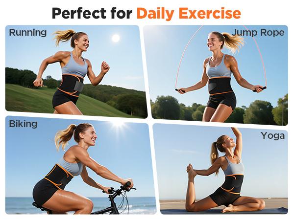 FEIERDUN Waist Trainer Belt for Men & Women, Sweat Band Waist Trimmer Belt, Stomach Wrap for Home Fitness, Body Shaper