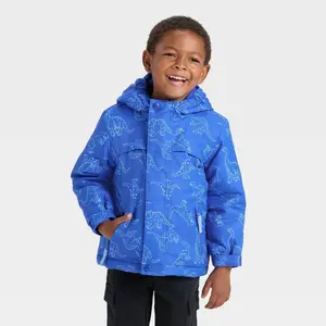 Cat & Jack Toddler Boys' Dino 3-in-1 Snowplay Jacket - Blue