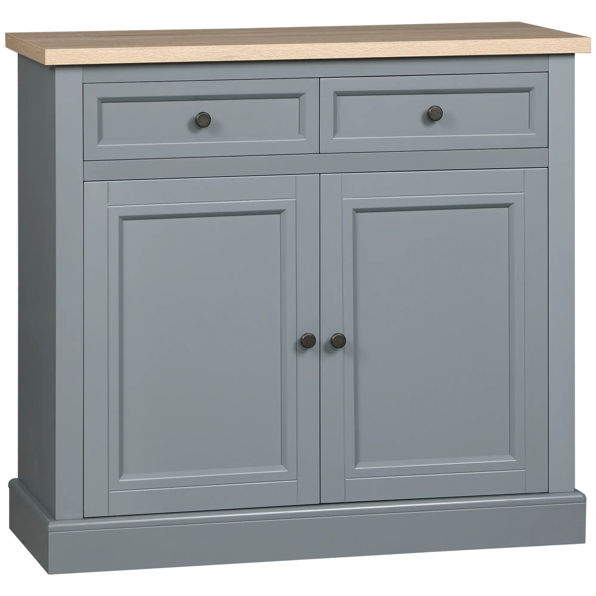 Sideboard Buffet Cabinet – Dark Gray. Coffee Bar Cabinet with 2 Drawers & Double Door Cupboard for Kitchen, Living Room, Entryway. 33.5"W x 13.75"D x 31.5"H
